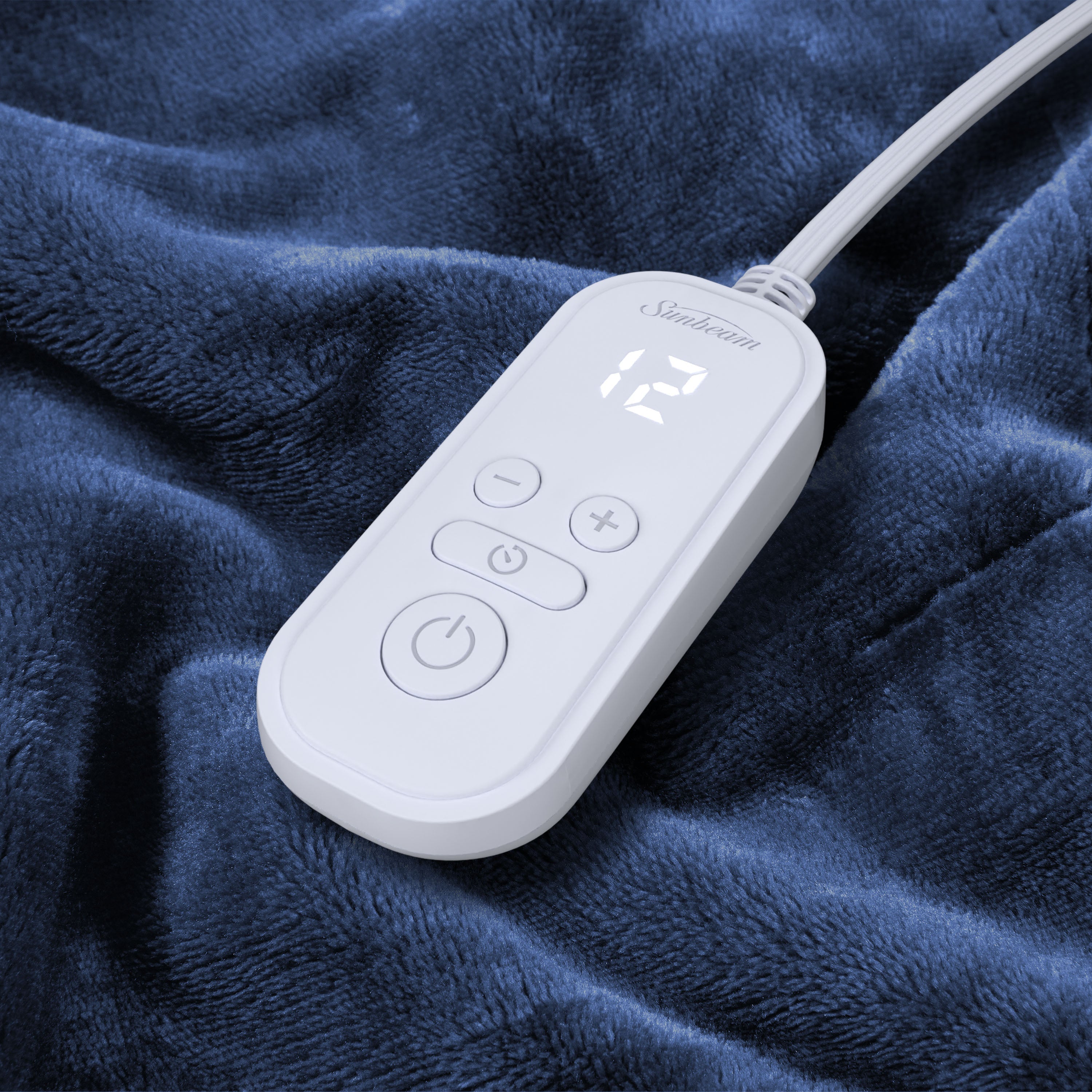 Sunbeam Heated Big Blue Blanket Velvet 12 Heat Settings Full/