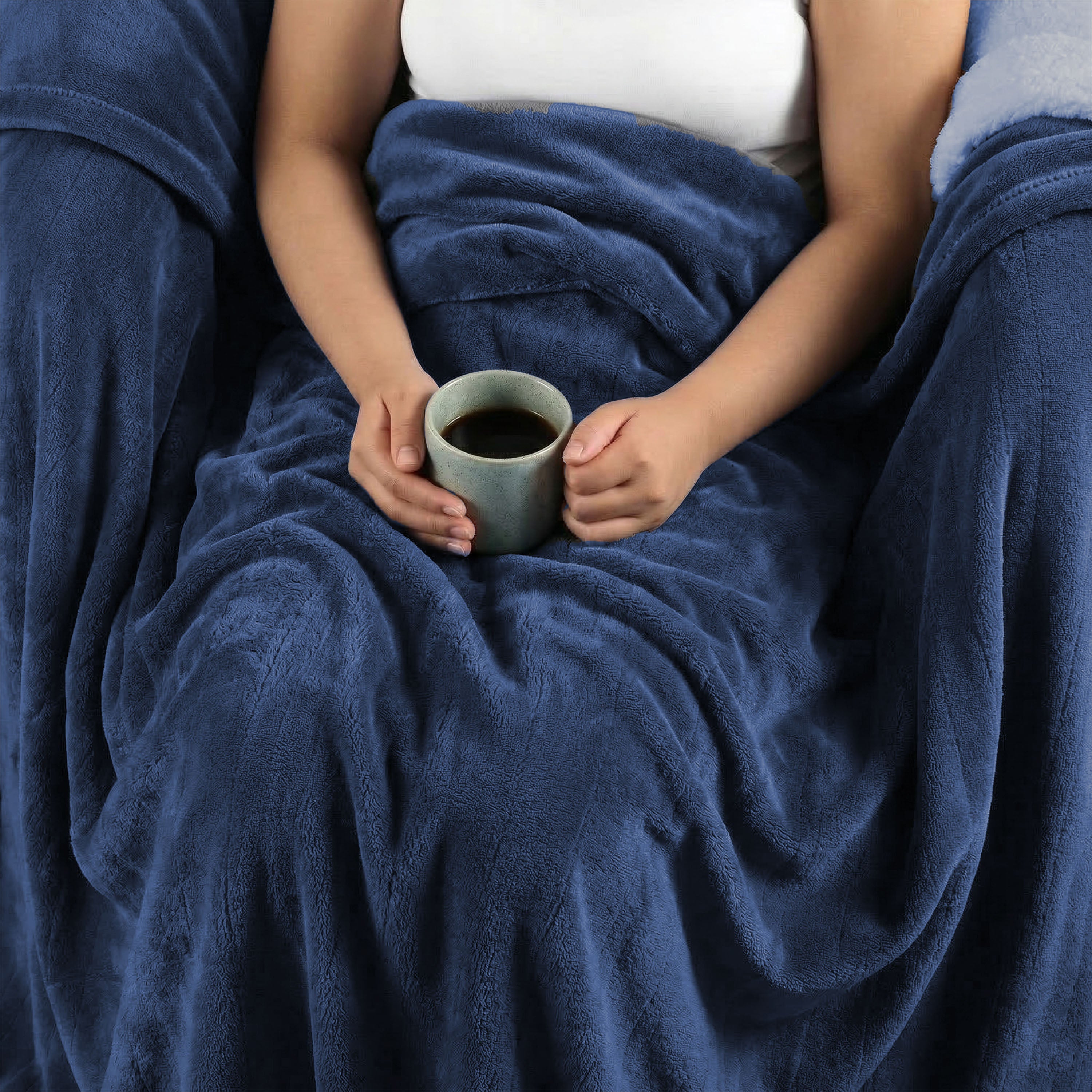 Sunbeam Heated Big Blue Blanket Velvet 12 Heat Settings Full/