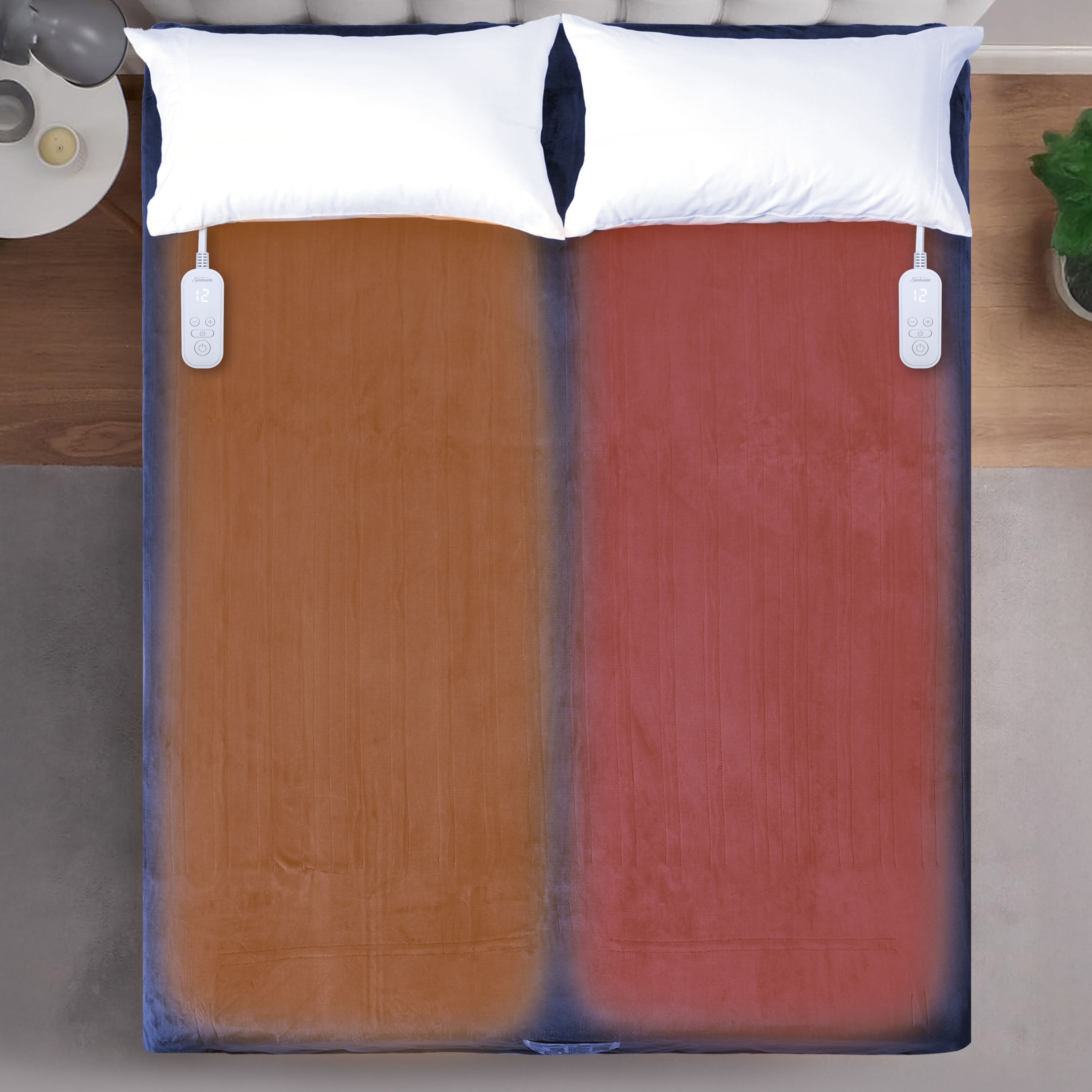 Sunbeam Heated Big Blue Blanket Velvet 12 Heat Settings Full/