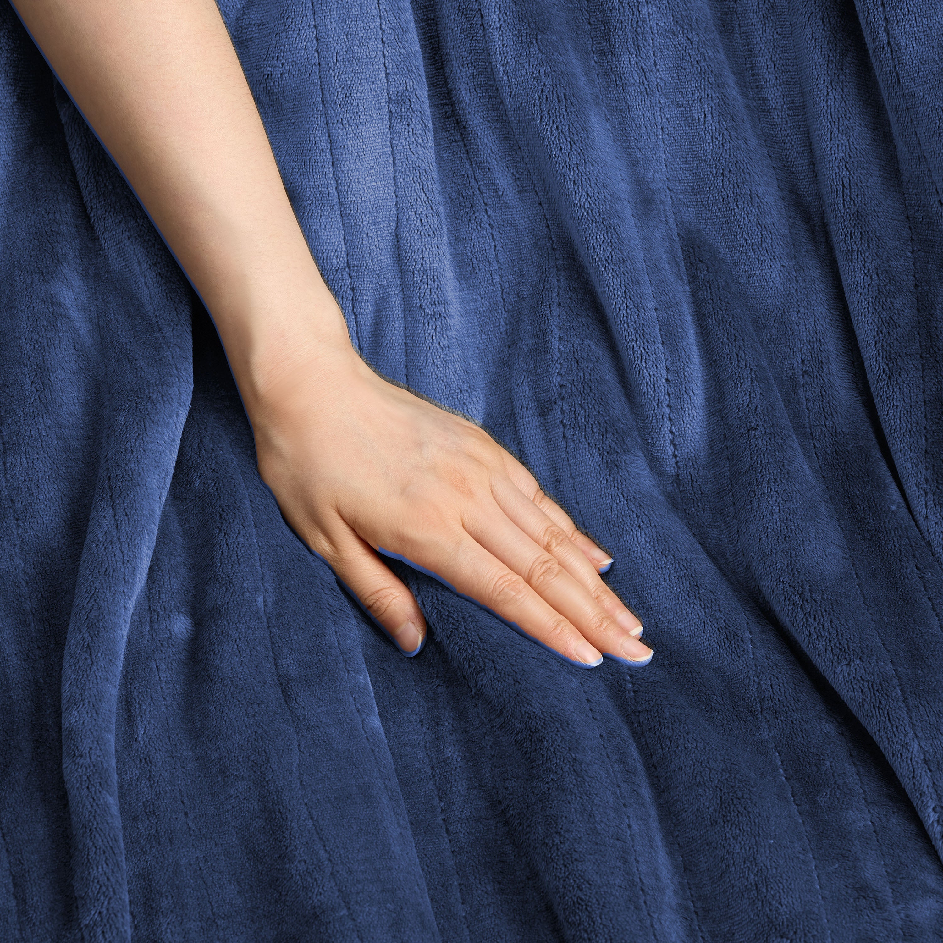 Sunbeam Heated Big Blue Blanket Velvet 12 Heat Settings Full/