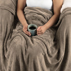 Sunbeam Heated Taupe Blanket Velvet 12 Heat Settings Full/