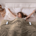 Sunbeam Heated Taupe Blanket Velvet 12 Heat Settings Full/
