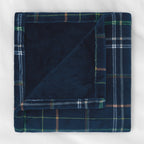 Sunbeam Electric Heated Family Throw Belfast Plaid Navy 96 x 60