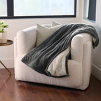 Sunbeam Electric Heated Throw Microplush Sherpa Dark Shadow 50 x 60