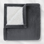 Sunbeam Electric Heated Throw Microplush Sherpa Dark Shadow 50 x 60