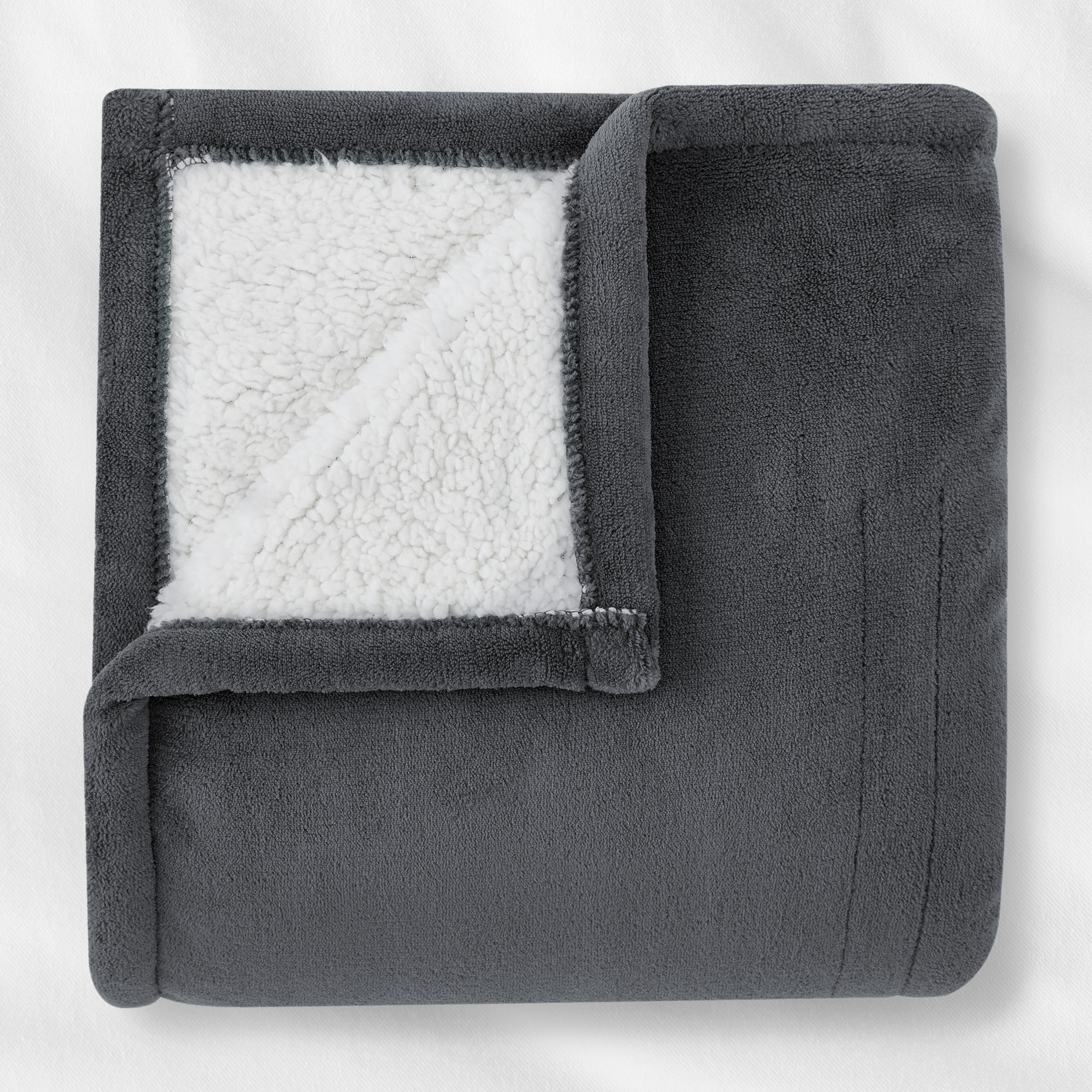 Sunbeam Electric Heated Throw Microplush Sherpa Dark Shadow 50 x 60