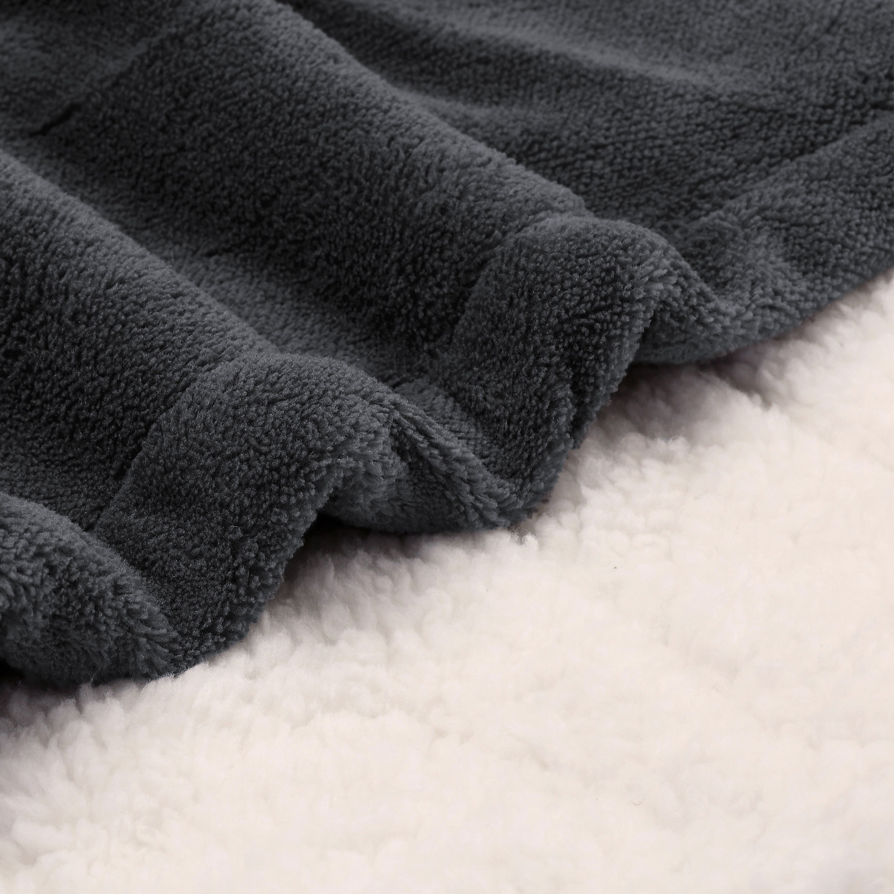 Sunbeam Electric Heated Throw Microplush Sherpa Dark Shadow 50 x 60