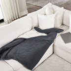 Sunbeam Electric Heated Throw Microplush Sherpa Dark Shadow 50 x 60