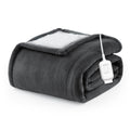 Sunbeam Electric Heated Throw Microplush Sherpa Dark Shadow 50 x 60