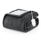 Sunbeam Electric Heated Throw Microplush Sherpa Dark Shadow 50 x 60
