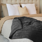 Sunbeam Electric Heated Microplush Throw Blanket Foot Pocket Dark Shadow, 50 x 60 in