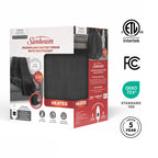 Sunbeam Electric Heated Microplush Throw Blanket Foot Pocket Dark Shadow, 50 x 60 in