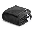 Sunbeam Electric Heated Microplush Throw Blanket Foot Pocket Dark Shadow, 50 x 60 in