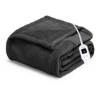 Sunbeam Electric Heated Microplush Throw Blanket Foot Pocket Dark Shadow, 50 x 60 in