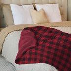 Sunbeam Electric Heated Microplush Family Throw Blanket Buffalo Plaid Red Black, 96 x 60 in