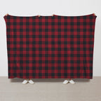 Sunbeam Electric Heated Microplush Family Throw Blanket Buffalo Plaid Red Black, 96 x 60 in