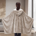 Sunbeam Heated Wearable Throw Shorty Hood Velvet Sherpa Reverse 70" x 38"