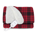 Sunbeam Heated Wearable Throw Shorty Hood Velvet Sherpa Reverse 70" x 38"