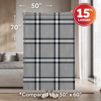 Sunbeam Heated Paler Plaid Gray Throw Blanket Microplush 4 Heat Settings 50x70