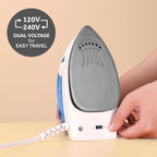 Sunbeam 800W Hot-2-Trot Travel Iron, White/Blue